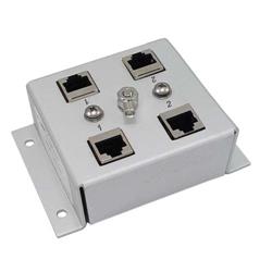 室内级6类双端口10/100/1000Base-T避雷器，气体放电管，RJ45插座的图片