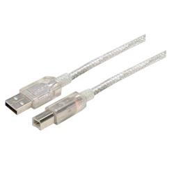 特优型USB线缆，透明护套，A型/B型，0.3米的图片