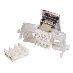 超5类免工具Keystone插座，RJ45 EIA568A/B，带安装法兰套件，乳白色的图片