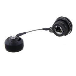 Cat6, Ruggedized Jam-nut, Electroless Nickel finish with Grounding Shield and Dust Cap的图片