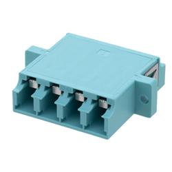 LC Internal Shutter Coupler, Quad, With Flange, Aqua的图片
