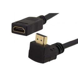 HDMI直角A型公头至HDMI A型母头转接线的图片