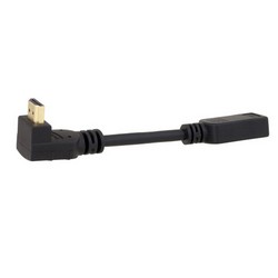 HDMI直角A型公头至HDMI A型母头转接线的图片