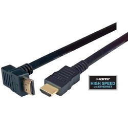 具有以太网功能的低烟无卤高速HDMI 线缆，公头/公头直角式向上出线，0.5m的图片