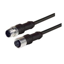 M12 4针D编码公头/母头线缆，0.5m的图片