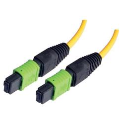 MPO w/o pins to MPO w/o pins, 6 Fiber Ribbon, 9/125 Singlemode, OFNR Jacket, Yellow, 5.0m的图片