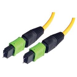 MPO w/ pins to MPO w/ pins, 12 Fiber Ribbon, 9/125 Singlemode, OFNR Jacket, Yellow, 1.0m的图片