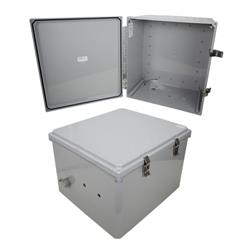 18x16x10 Polycarbonate Weatherproof NEMA 4X Enclosure, Modified Base Dark Gray的图片