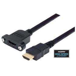 具有以太网功能的高速HDMI 线缆，公头/面板安装母头，4.0m的图片