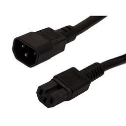 High Temperature Power Cord - C14 to C15 - 15 Amp - 6 FT - Black的图片