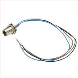 M12 4针A编码母头插座，IP69K级，前端安装式，带0.3米导线的图片
