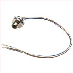 M12 5针A编码母头插座，IP69K级，后端安装式，带0.3米导线的图片