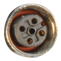 M12 5针A编码母头插座，IP69K级，后端安装式，带0.3米导线的图片