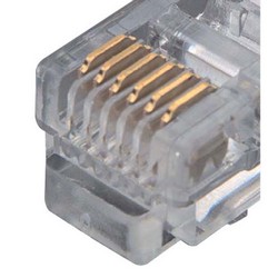 扁平RJ12水晶头线缆，RJ12（6×6）水晶头/RJ12（6×6）水晶头，1英尺（0.3米）的图片