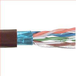 超5类, PVC,带有箔屏蔽, 4对绞合,26AWG,1,000 ft/305m 线轴包装包装,棕色的图片