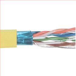 超5类, PVC,带有箔屏蔽, 4对绞合,26AWG,1,000 ft/305m 线轴包装包装,黄色的图片