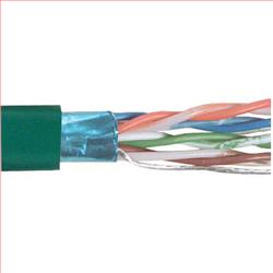 超5类, PVC,带有箔屏蔽, 4对绞合,26AWG,1,000 ft/305m 线轴包装包装,绿色的图片