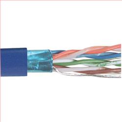 超5类, PVC,带有箔屏蔽, 4对绞合,26AWG,1,000 ft/305m 线轴包装包装,蓝色的图片