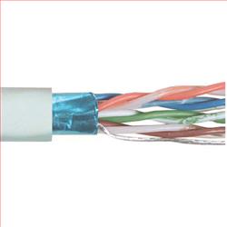 超5类, PVC,带有箔屏蔽, 4对绞合,26AWG,1,000 ft/305m 线轴包装包装,白色的图片