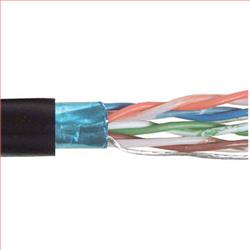 6类,PVC,带有箔屏蔽, 4对绞合,26AWG,1,000 ft/305m 线轴包装包装, 黑色的图片