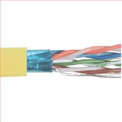 6类,PVC,带有箔屏蔽, 4对绞合,26AWG,1,000 ft/305m 线轴包装包装, 黄色的图片