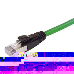Plenum Rated Shielded Category 6a Cable, RJ45 / RJ45, 23AWG Solid, Green 1.0ft的图片