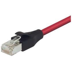 双屏蔽低烟无卤26AWG多股6类RJ45/RJ45跳线，红，1英尺（0.3米）的图片