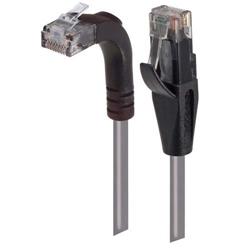 6类直角型RJ45以太网跳线，直通/直角上出线，灰，2英尺（0.6米）的图片