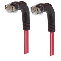 6类直角型RJ45以太网跳线，直角下出线/直角下出线，红，1英尺（0.3米）的图片