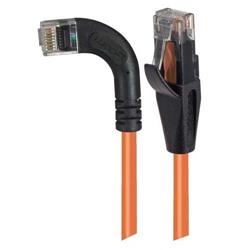 6类直角型RJ45以太网跳线，直通/直角左出线，橙，1英尺（0.3米）的图片