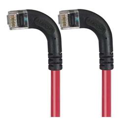 6类直角型RJ45以太网跳线，直角左出线/直角左出线，红，7英尺（2.1米）的图片