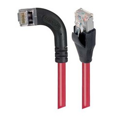 超5类屏蔽直角型跳线，直角左出线/直通，红，1英尺（0.3米）的图片