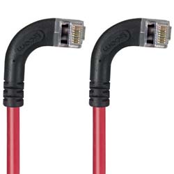 超5类屏蔽低烟无卤直角型跳线，直角右出线/直角右出线，红，2英尺（0.6米）的图片