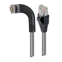 超5类屏蔽低烟无卤直角型跳线，直通/直角左出线，灰，1英尺（0.3米）的图片