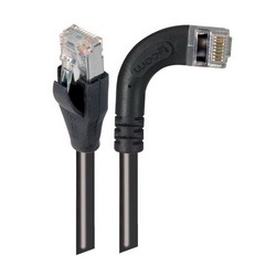 超5类屏蔽低烟无卤直角型跳线，直通/直角右出线，黑，1英尺（0.3米）的图片