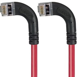 超5类屏蔽低烟无卤直角型跳线，直角左出线/直角左出线，红，25英尺（7.6米）的图片