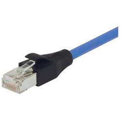 超5类屏蔽EIA568标准跳线，RJ45/RJ45，蓝，3英尺（0.9米）的图片