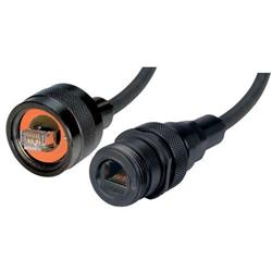IP68级加固型超5类线缆，RJ45插头/RJ45插座，阳极化抛光，配置FR-TPE线缆和防尘帽，10米的图片