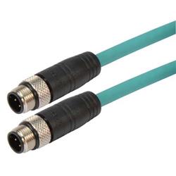 超5类M12 4针D编码SF/UTP工业级线缆，M12公头/M12公头，2米的图片