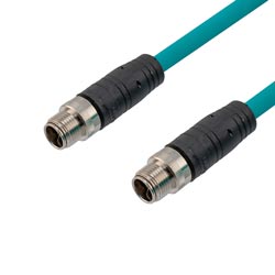 超6类M12 8针X编码SF/UTP工业级线缆，M12公头/M12公头，5米的图片