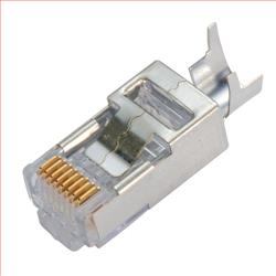 6类屏蔽式水晶头，RJ45（8x8），用于大外径导线的图片