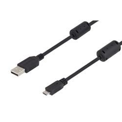 USB 2.0线缆，A型公头/Micro-B公头，带磁环，3米的图片