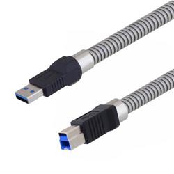 金属铠装USB 3.0线缆，A型公头/B型公头，1米的图片