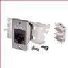 超5类免工具Keystone插座，RJ45 EIA568A/B，带安装法兰套件，黑色的图片