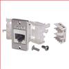 超5类免工具Keystone插座，RJ45 EIA568A/B，带安装法兰套件，白色的图片