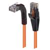 6类直角型RJ45以太网跳线，直通/直角上出线，橙，1英尺（0.3米）的图片