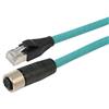超5类M12 4针D编码SF/UTP工业级线缆，M12母头/RJ45，2米的图片